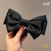 Dây cột tóc nơ lụa đỏ, đen ML