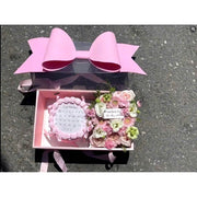 Hộp quà mica quai xách nơ 35x21x11cm