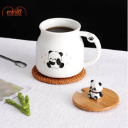 Ly cốc sứ gấu trúc nắp gỗ