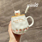 Ly cốc sứ heo quả đào