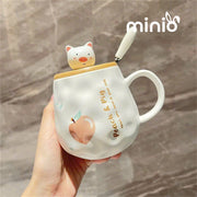 Ly cốc sứ heo quả đào