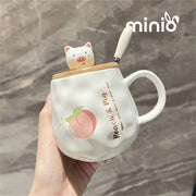 Ly cốc sứ heo quả đào