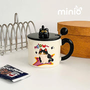 Ly cốc sứ mèo đen