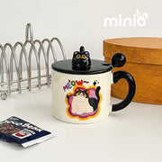 Ly cốc sứ mèo đen