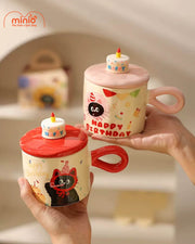 Ly cốc sứ mèo sinh nhật