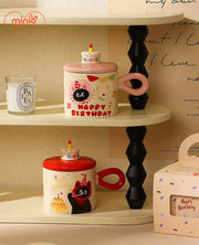 Ly cốc sứ mèo sinh nhật