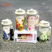 Ly giữ nhiệt hoa lá VT