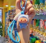 Móc khoá bé gấu lông dây dệt