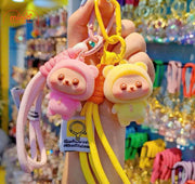 Móc khoá bé gấu lông dây dệt