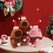 Móc khoá bông Capybara Noel