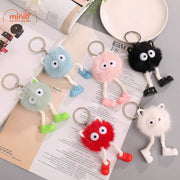 Móc khoá cục bông 2 mắt