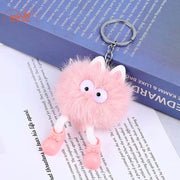 Móc khoá cục bông 2 mắt