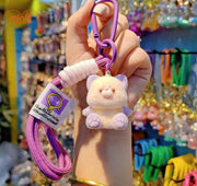 Móc khoá gấu mèo lông dây dệt