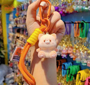 Móc khoá gấu mèo lông dây dệt