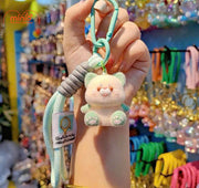 Móc khoá gấu mèo lông dây dệt