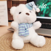 Móc khoá gấu trắng khăn kẻ xanh