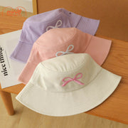 Nón cụp thêu nơ M320 có dây TBL