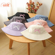 Nón cụp thêu nơ M320 có dây TBL