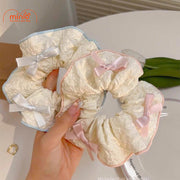 Scrunchies 3 nơ đen hồng PO