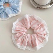 Scrunchies chấm bi viền bèo PO