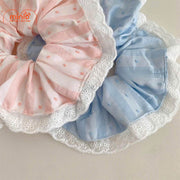 Scrunchies chấm bi viền bèo PO