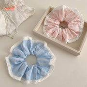 Scrunchies chấm bi viền bèo PO