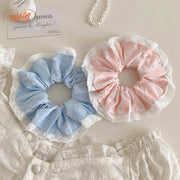 Scrunchies chấm bi viền bèo PO