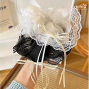 Scrunchies von ren đen trắng đính nơ ML