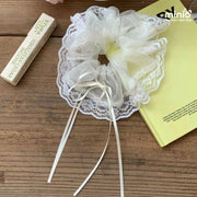 Scrunchies von ren đen trắng đính nơ ML