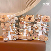 Set 10 kẹp mái Capybara trà sữa