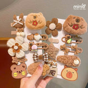 Set 10 kẹp mái Capybara trà sữa
