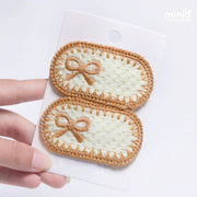 Set 2 kẹp mái len tone nâu PK