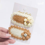 Set 2 kẹp mái len tone nâu PK