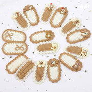 Set 2 kẹp mái len tone nâu PK