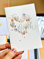 Thiệp 3D pastel đính đá/ngọc