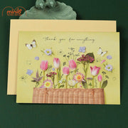 Thiệp hoa 3D óng ánh 14x18cm