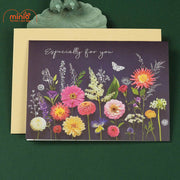 Thiệp hoa 3D óng ánh 14x18cm