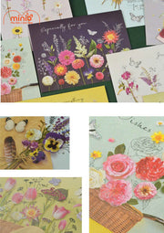 Thiệp hoa 3D óng ánh 14x18cm