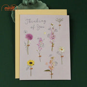 Thiệp hoa 3D óng ánh 14x18cm