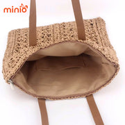 Túi cói chữ nhật quai may Sp122