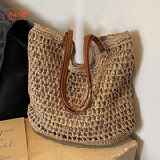 Túi cói đan Sp642 quai da