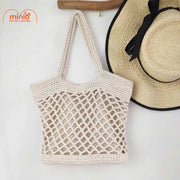 Túi cói đan len mắt thưa Sp134
