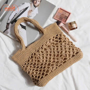 Túi cói đan len mắt thưa Sp134