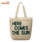 Túi cói đeo vai Here come the sun