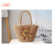 Túi cói hoạ tiết bông hoa Sp45