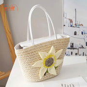 Túi cói hoạ tiết bông hoa Sp45