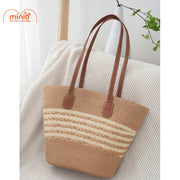 Túi cói ngang dây da Sp263vn