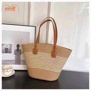 Túi cói ngang dây da Sp263vn