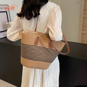 Túi cói ngang dây da Sp263vn