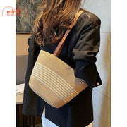 Túi cói ngang dây da Sp263vn